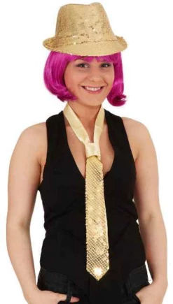 Stropdas Pailletten Goud