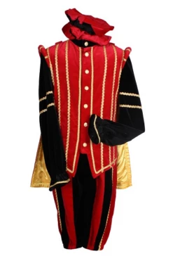 Pietpak Fluweel Marbella Rood/zwart