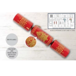 50 St. Christmas Crackers Red And Gold Tree 12 Inch XIGDC2861