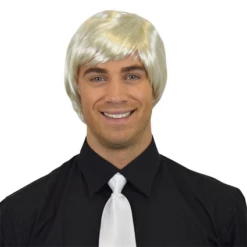 Heren Pruik Steil Haar Licht Blond