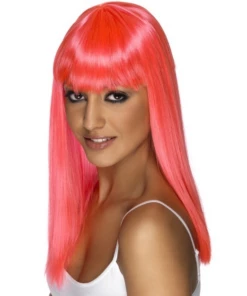 Glamourama Pruik Neon Roze