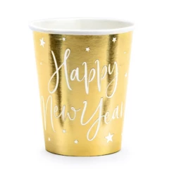 Bekertjes Happy New Year Goud 6st