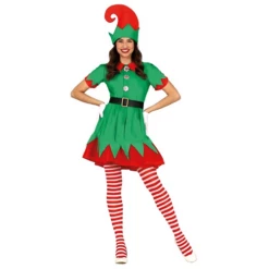 Kerstelf Jurkje Met Candy Knoopjes