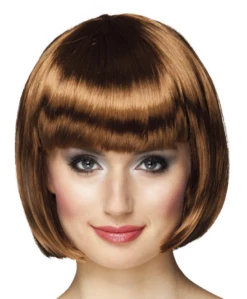 Boblijn Pruik Bruin Kort