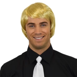 Heren Pruik Steil Haar Blond