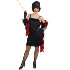 Charleston Jurk Zwart Met Zilveren Pailletten