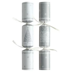 100st. Christmas Crackers White And Silver Tree 10 Inch XIGDC0607
