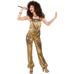 80ties Party Jumpsuit Goud