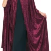 Cape Met Capuchon Fluweel Bordeaux Rood -MONNIKENDAM Verkoop wconn 400732