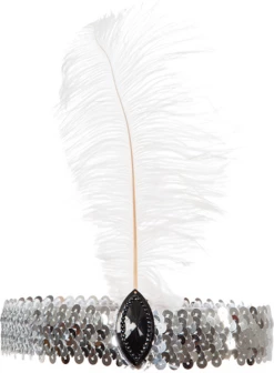 Hoofdband Charleston Flapper Zilver