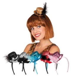 Mini Hoedje Glitter Op Een Diadeem Blauw