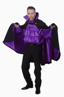 Dracula Cape Kort Luxe Paars/zwart
