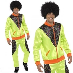 Trainingspak Jaren 80 Retro Man Groen – XL