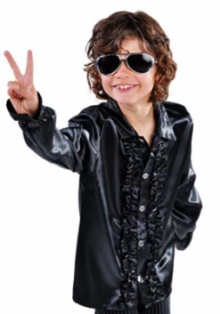 Disco Ruche Blouse Kids Zwart – 164