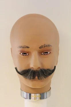 Plaksnor Echt Haar Gilbert Met Krul Grijs