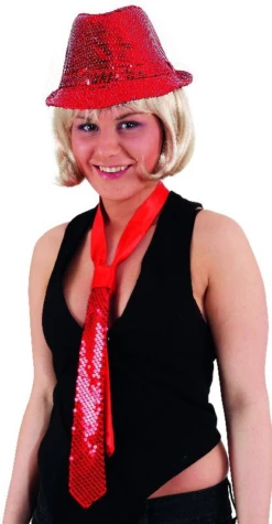 Stropdas Pailletten Rood