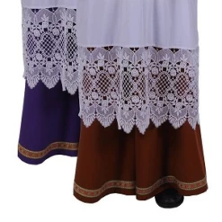 Onderrok Bordeaux Rood Met Goudgalon