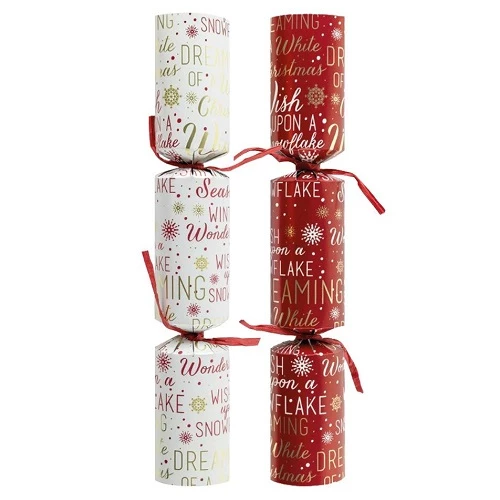 50 St. Christmas Crackers Cream And Red Script 11 Inch XIGDC2860 3 50 St. Christmas Crackers Cream And Red Script 11 Inch XIGDC2860
