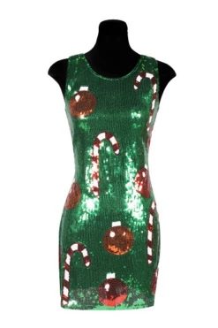 Jurkje Pailletten Groen Met Ballen