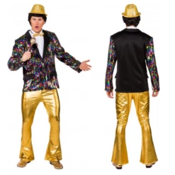 Disco Broek Heren Glimmend Goud