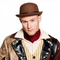 Bolhoed Steambowler Bruin Met Binnenrand