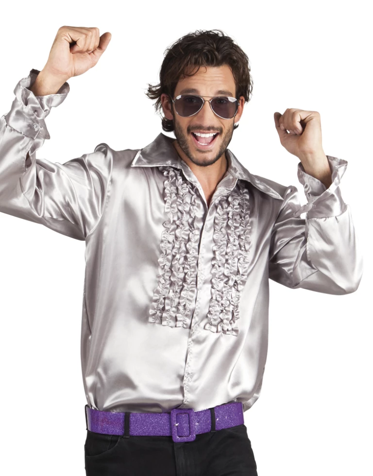 Disco Ruche Blouse Zilver 3 Disco Ruche Blouse Zilver