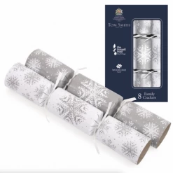 8 St. Christmas Crackers Silver Family 12 Inch XAMTS1404