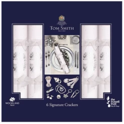 6 St. Christmas Crackers Silver Signature 14 Inch XAMTS2903