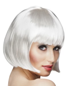 Boblijn Pruik Wit Kort