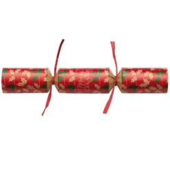 100 St. Christmas Crackers Rood Met Hulstblad 11 Inch.