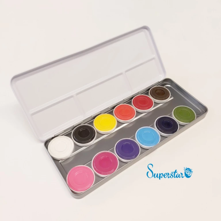 Aqua Superstar Schmink Palet 12 Sparkling Faces Kleuren 3 Aqua Superstar Schmink Palet 12 Sparkling Faces Kleuren