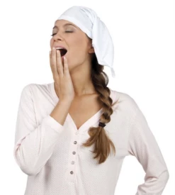 Slaapmuts Stof Wit Eenvoudig