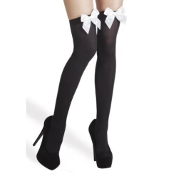 Kousen Zwart Met Strik Wit