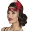 Hoofdband Charleston Flapper Rood
