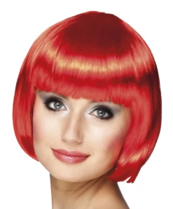 Boblijn Pruik Rood Kort