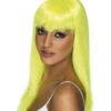 Glamourama Pruik Neon Geel