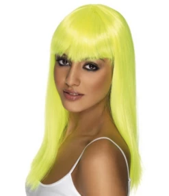 Glamourama Pruik Neon Geel