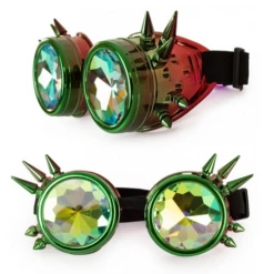 Steampunk Bril Rood/groen