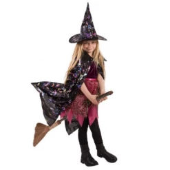 Heksenhoed Met Cape Holographic Kind