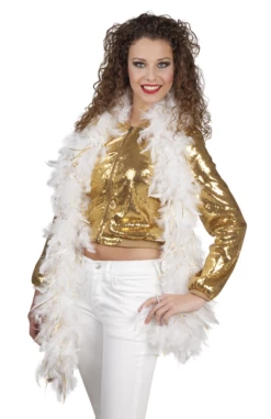 Boa Wit Met Goud 180 Cm