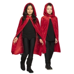 Cape Met Capuchon Dawn Rood Kind 115cm