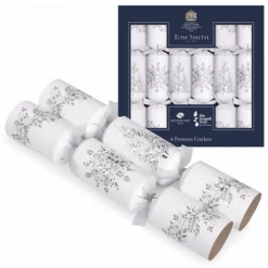 6 St. Christmas Crackers Premium Silver 14 Inch XAMTS1606
