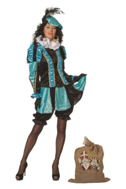 Dames Pietenpak Met Rokje Aqua/zwart