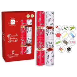 8 St. Christmas Crackers Traditional Foliage 12 Inch XAMGS503