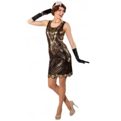 Charleston Jurk Pailletten Goud/koper