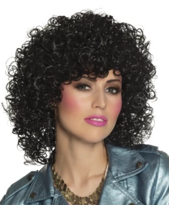 Pruik Club Krullie Zwart