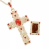 Sinterklaas Ketting Met Kruis En Ring Set Luxe Rechthoekige Steen -MONNIKENDAM Verkoop wconn 407401