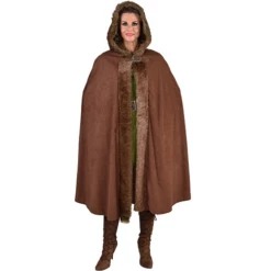 Cape Met Capuchon Luxe Bruin Met Bont