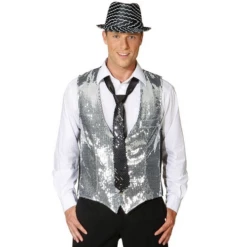 Pailletten Gilet Zilver