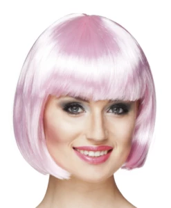 Boblijn Pruik Licht Roze Kort